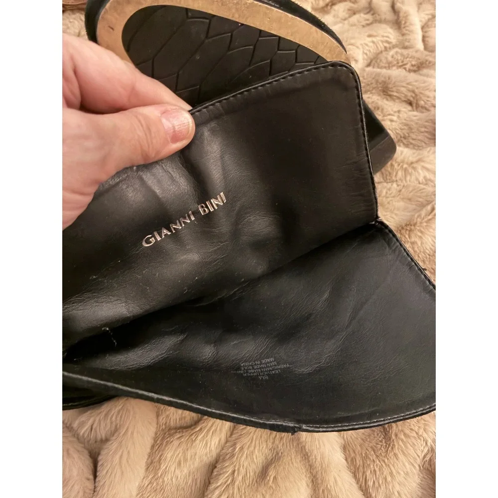 Gianni Bini Black Suede Over The Knee Block Heel Boots Womens 8M